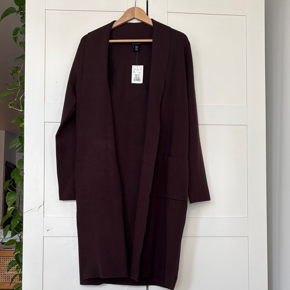 Mercer & madison Chocolate Open Front Cardigan